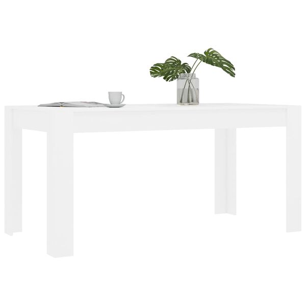 vidaXL Esstisch Wei&szlig; 160x80x76 cm Holzwerkstoff