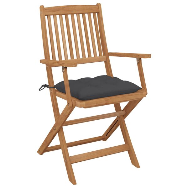 vidaXL Klappbare Gartenst&uuml;hle 8 Stk. mit Kissen Massivholz Akazie