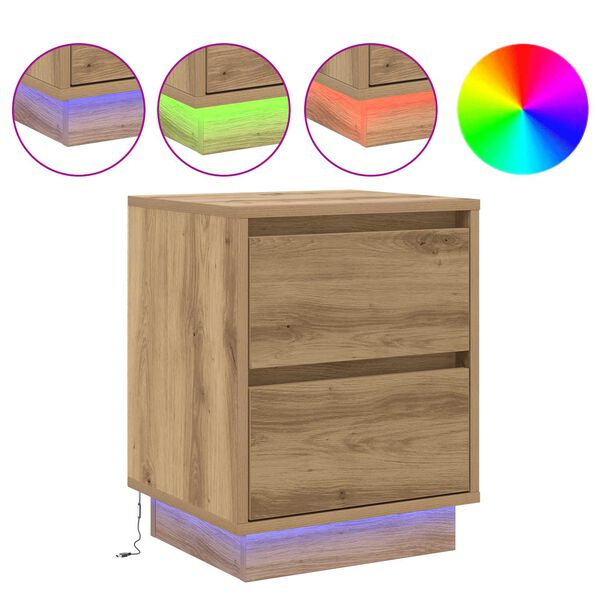 vidaXL Nachttisch Artisan-Eiche 39 x 34,5 x 50 cm Holzwerkstoff