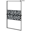 vidaXL Duschwand mit Ablage f&uuml;r Walk-In-Dusche Schwarz 115x195 cm ESG