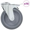 vidaXL 16 Stk. Lenkrollen mit R&uuml;ckenloch 125 mm