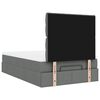 vidaXL Ottoman-Bett mit Matratze & LEDs Dunkelgrau 120x200 cm Stoff