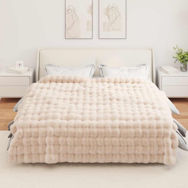 vidaXL Kunstfell Kaninchenfell Decke Olite 4 pcs Beige 220 x 240 cm