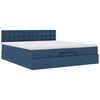 vidaXL Ottoman-Bett mit Matratze Blau 160x200 cm Stoff