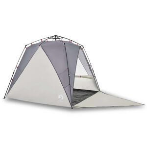 vidaXL Strandzelt 4 Personen Grau Quick Release Wasserdicht