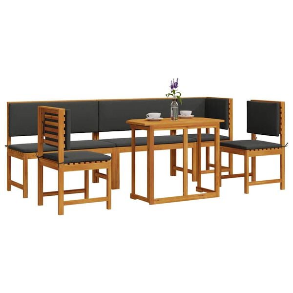 vidaXL Garten Bistro Set 6 pcs Braun Massivholz Akazie