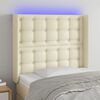 vidaXL LED Kopfteil Creme 103x16x118/128 cm Kunstleder