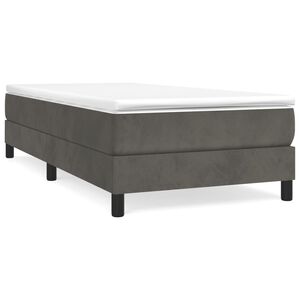 vidaXL Boxspringbettgestell Dunkelgrau 100x200 cm Samt