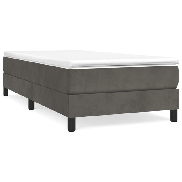 vidaXL Boxspringbettgestell Dunkelgrau 100x200 cm Samt