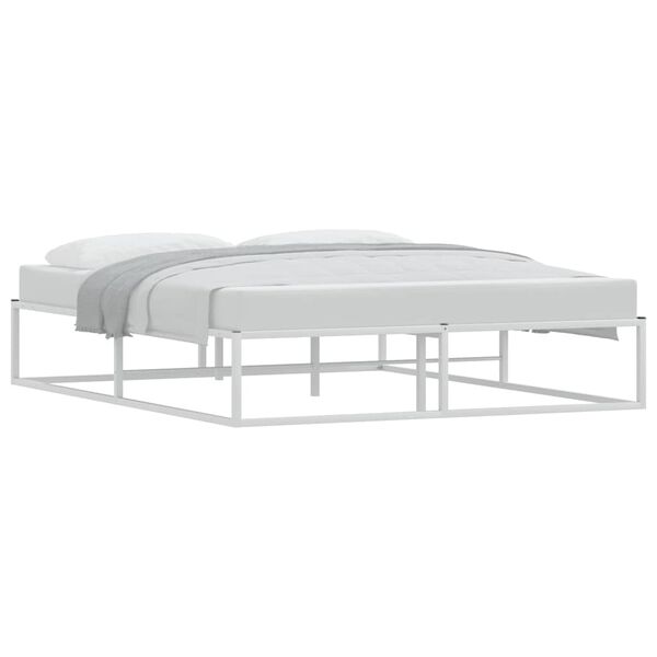 vidaXL Bettgestell ohne Matratze Wei&szlig; 160x200 cm Metall