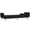 vidaXL Schlafsofa 2-Sitzer mit Hocker & Zwei Kissen Schwarz Stoff