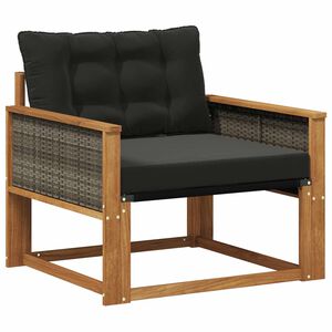vidaXL Outdoor Mittelsofa Massives Akazienholz und Textilene Natur