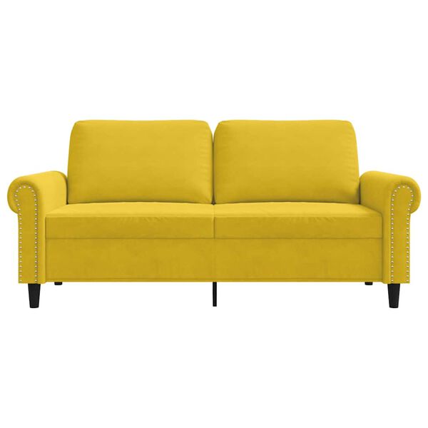 vidaXL 2-Sitzer-Sofa Gelb 140 cm Samt