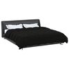 vidaXL Winterbettdecke Gepolstert Schwarz 200 x 200 cm Mikrofaser