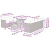 vidaXL Garten-Sofa-Set mit Kissen mit Speicher 10 pcs Grau
