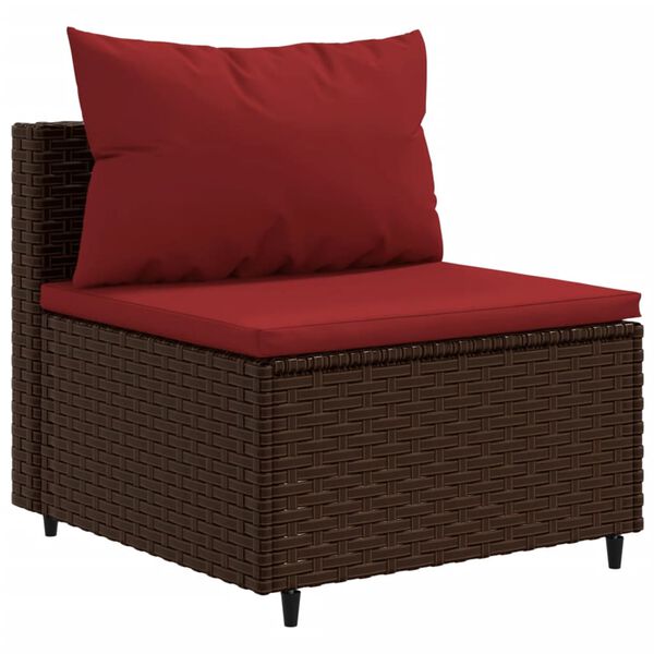 vidaXL 10-tlg. Garten-Lounge-Set mit Kissen Braun Poly Rattan