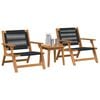 vidaXL Gartenst&uuml;hle mit Tisch 3 pcs Schwarz Massivholz Akazie