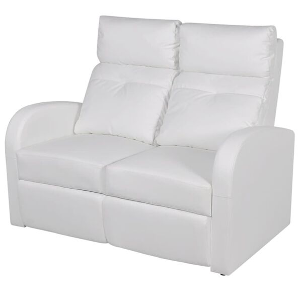 vidaXL Relaxsofa 2-Sitzer Kunstleder Wei&szlig;