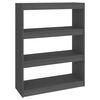 vidaXL B&uuml;cherregal/Raumteiler Grau 80x30x103,5 cm Massivholz Kiefer