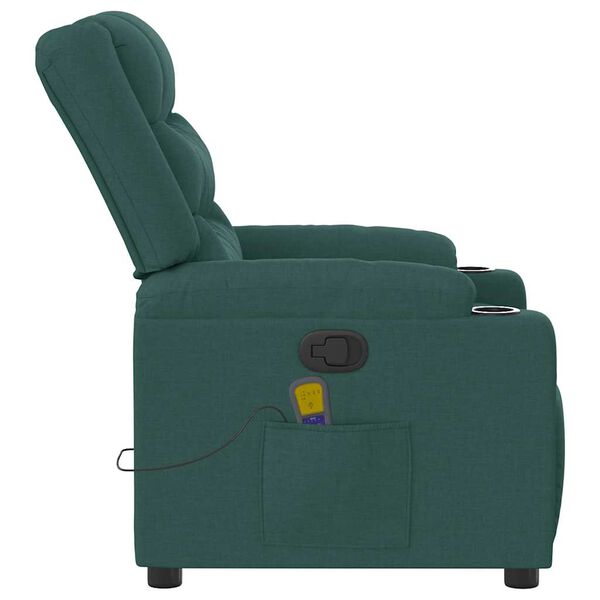 vidaXL Massagesessel Dunkelgr&uuml;n Stoff