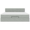 vidaXL Ottoman-Bett mit Matratze Hellgrau 160x200 cm Samt