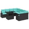 vidaXL Garten-Sofa-Set 9 stk. Schwarz Poly Rattan