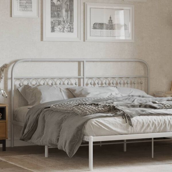 vidaXL Kopfteil Metall Wei&szlig; 180 cm