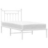 vidaXL Bettgestell mit Kopfteil Metall Wei&szlig; 90x190 cm