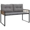 vidaXL Holz-Lagenbank 114 x 55 x 77 cm Hellgrau Rechteckig