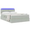 vidaXL Bett mit Stauraum und LED Hellgrau 140 x 190 cm Samt