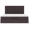vidaXL Ottoman-Bett mit Matratze & LEDs Dunkelbraun 160x200 cm Stoff