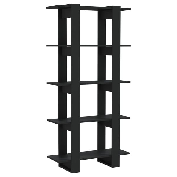 vidaXL B&uuml;cherregal/Raumteiler Schwarz 80x30x160 cm Holzwerkstoff