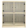 vidaXL Beistellschrank mit Glast&uuml;ren Sonoma-Eiche 68x37x75,5 cm