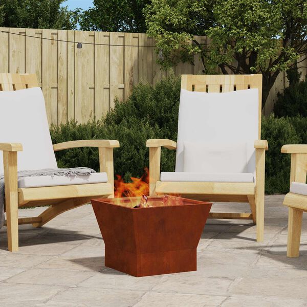 vidaXL Feuerstelle Braun 40 x 40 x 35 cm Wetterfeststahl