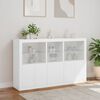 vidaXL Sideboard mit LED-Leuchten Weiß 162x37x100 cm