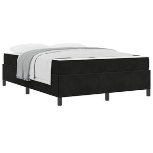 vidaXL Bettrahmen mit Matratze Schwarz 140 x 190 cm Stoff