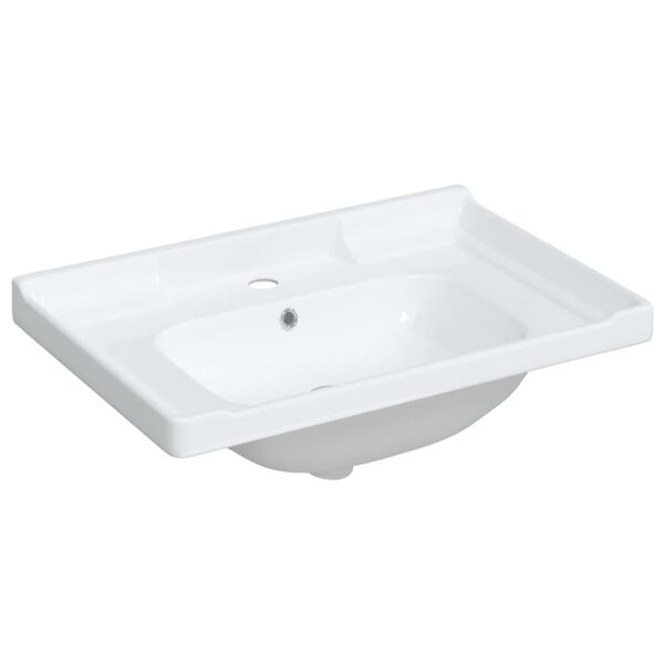 vidaXL Waschbecken Wei&szlig; 71x48x23 cm Rechteckig Keramik