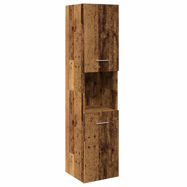 vidaXL Bad-H&auml;ngeschrank Altholz-Optik 30x30x130 cm Holzwerkstoff