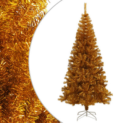vidaXL Künstlicher Weihnachtsbaum mit Ständer Gold 180 cm PET