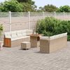 vidaXL Gartensofa-set mit Kissen 12 pcs Beige und Creme Poly-Rattan
