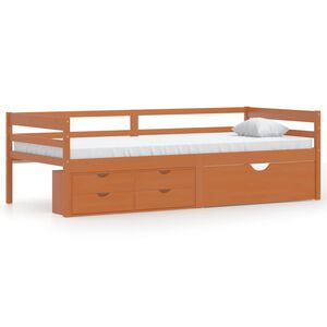 vidaXL Massivholzbett mit Schubladen Honigbraun Kiefer 90x200 cm