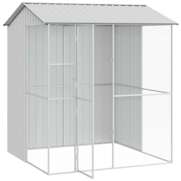 vidaXL Vogelk&auml;fig Grau 215 x 210 x 247 cm Verzinkter Stahl