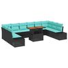 vidaXL Garten Essgruppe 11 stk. 10-Sitzanzahl Schwarz und Teal