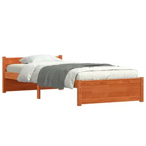 vidaXL Bettrahmen Wachsbraun 205.5 x 95.5 x 51 cm Massives Kiefernholz
