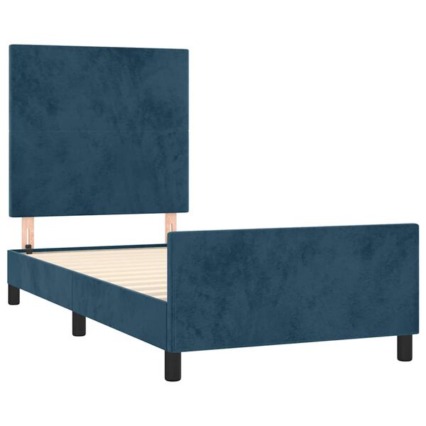 vidaXL Bettgestell ohne Matratze Dunkelblau 90x200 cm Samt