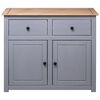 vidaXL Sideboard Grau 93x40x80 cm Kiefernholz Panama