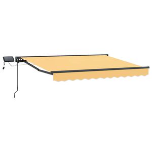 vidaXL Manueller Markisenrahmen mit LEDs Sand 4,5 x 3,5 m
