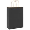vidaXL Papiertragetaschen 50 Stk. mit Henkeln Schwarz 26x12x35 cm