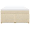 vidaXL Boxspringbett mit Matratze Creme 140x190 cm Stoff