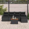vidaXL Gartensofa-set mit Kissen 6 pcs Schwarz Poly-Rattan